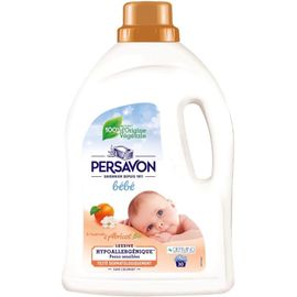 KGABERY-Lessive Bébé,À L'Extrait D'Abricot Bio,Hypoallergénique,Peaux Sensibles,Sans Colorant,33 Lavages-1500 Ml