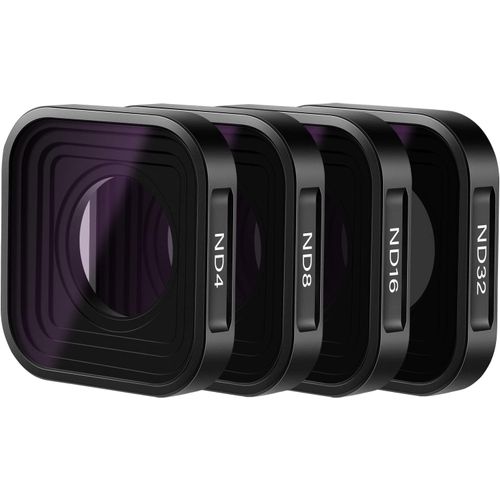 NEEWER Lot de 4 Filtres d'Objectif ND Compatibles avec GoPro Hero 12 11 10 9, ND4/ND8/ND16/ND32, Filtres d'objectif à Densité Neutre Multicouche, Verre Optique HD/Cadre Noir en Aluminium Aéronautique