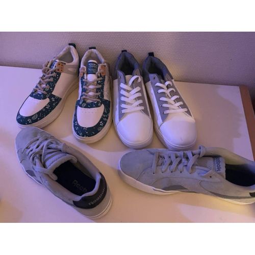 Lot De 6 Paires De Chaussures Chaussures De Basketball Reebok, Pointure 44 (Eu) Les Chaussures Reebok Ont ¿¿Été Portées. Les Autres Sont Neuves.