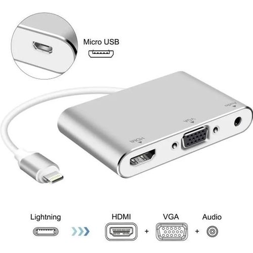 Lightning ¿ Adaptateur AV numérique, HDMI et VGA & Audio Adaptateur iphone ipad