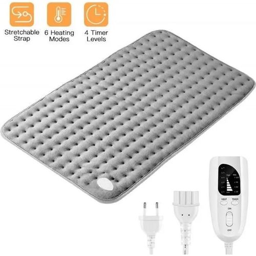 Couverture Chauffante,Chronométrage et 6 Réglages de chauffage-Lavable en Machine -Tapis électrique -Protection Contre la