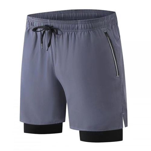 Short De Sport À Poche Zippée Pour Homme,Séchage Rapide,Short De Plage,Short De Course À Pied,Pantalon De Survêtement D'extérieur,2 En 1,Été