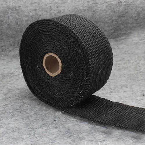 Rouleau d'emballage thermique d'échappement Ruban d'isolation acoustique de tuyau d'échappement résistant aux hautes températures pour moto5mmx50mmx5m / 0.2inx2inx5.5yd Noir