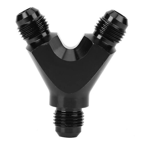 Adaptateur de raccord 3 voies en alliage d'aluminium Type Y AN6 6AN mâle vers 2X AN6 6AN mâle noir