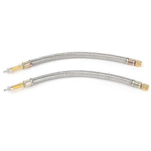 2 Pcs Pneu Valve Tige Extension Adaptateur En Acier Inoxydable Tressé Tuyau Voiture Universel 150mm