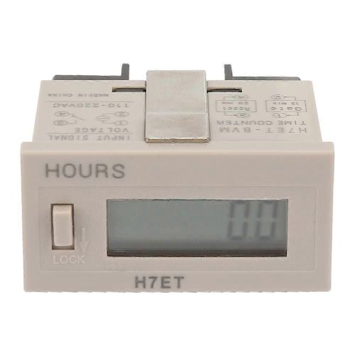 AC 110-220V H7Et BVM Compteur électrique numérique totalisateur avec écran LCD à 6 chiffres (0,0 heure)