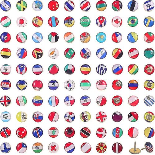 Creative Push Pins National Flag Thumbtack Country Map Push Pins Pour Tableau D'affichage, Carte, Bureau (100 Pièces, Modèle De Pays Assortis)