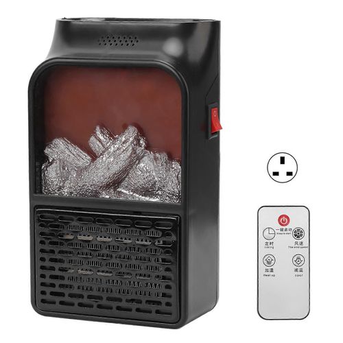 900W Radiateur d'espace Petit radiateur électrique portable en céramique PTC Radiateur de cheminée soufflant avec flamme simulée UK Plug