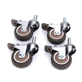4pcs 2in Universel TPE Roulette En Caoutchouc pour Équipement Médical Chariot Meubles (Frein)