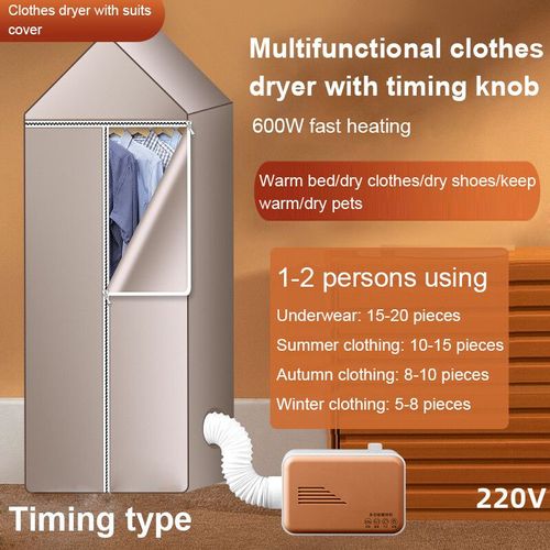 Minuterie électrique chaussures sèche-linge ventilateur à Air chaud chauffage lit plus chaud vêtement cuisson garde-robe déshydrateur déshumidificateur ventilateur de cheve - Type Golden suit cover