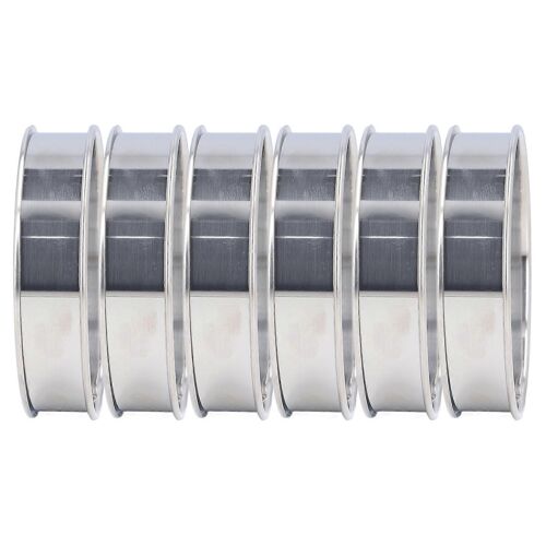 6 Pcs Crumpet Anneaux Double Volume Facile Démoulage Diy En Acier Inoxydable Anglais Muffin Anneaux Pour Outil De Fabrication D'aliments À La Maison8cm / 3.1in