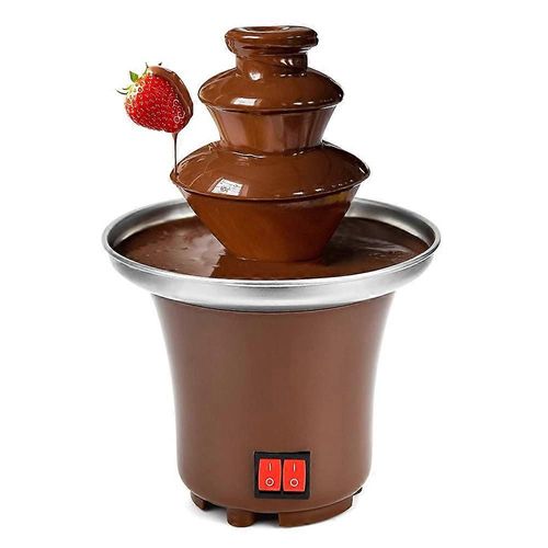 Fontaine de chocolat domestique à trois couches Fondue au chocolat Fondue Machine à lave de chocolat pour faire fondre la tour de chocolat US 110V