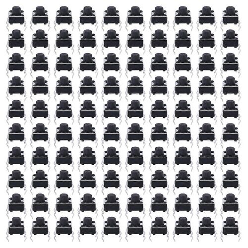 100pcs interrupteur à bouton-poussoir tactile momentané Mini Micro Tact Switch Accessoire 6 x 6 x 6mm