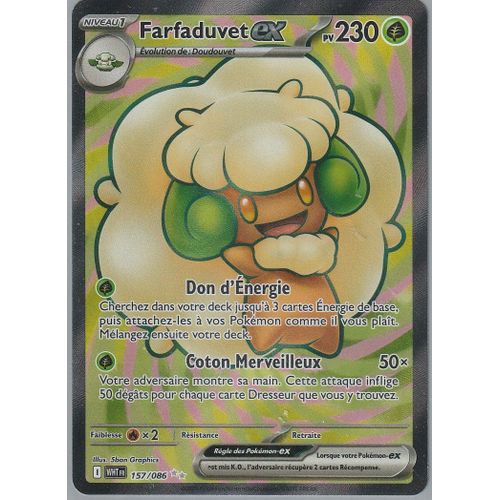 Carte Pokémon - Farfaduvet Ex -157/086 - Secrète Rare Full Art - 10,5 - Flamme Blanche