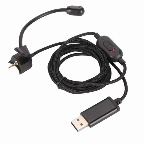 Câble de casque de remplacement USB avec prise 2,5 mm Cordon de casque de remplacement avec bouton de commande et microphone pour 35 II 6,6 pieds