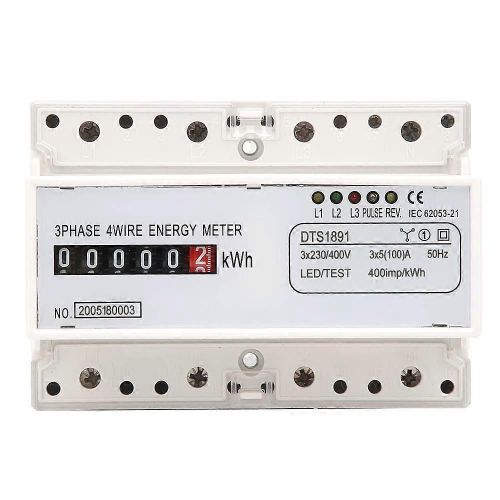 DTS1891 3 phases 4 fils 7P DINRail Compteur électrique Compteur d'énergie Compteur électronique KWh