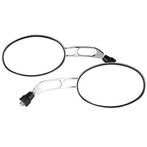 2pcs Moto Modifié Rond Rétroviseur Chrome Vue Arrière Rétroviseurs Latéraux
