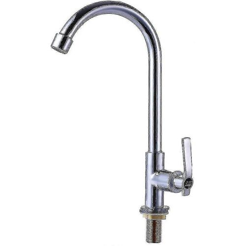 Robinet d'évier d'eau froide Poignée unique Un trou haut Arc Deck Mount Robinet à barres en acier inoxydable