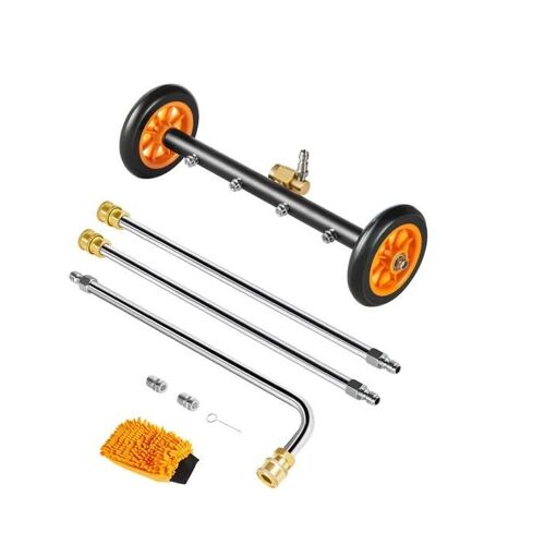 Nettoyeur de Surface pour Nettoyeur Haute Pression-VEVOR-415 mm-Accessoire Nettoyeur sol en Acier Inox sur Roues-275 Bar