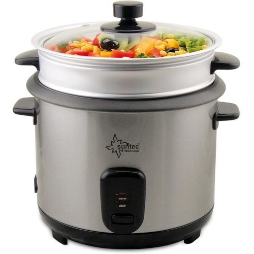 SUNTEC Cuiseur de riz RKO-9974 Thuy-Denise [capacité de 1 l, utilisable comme cuiseur vapeur, avec gobelet de mesure + pelle à riz, max. 400 watt]