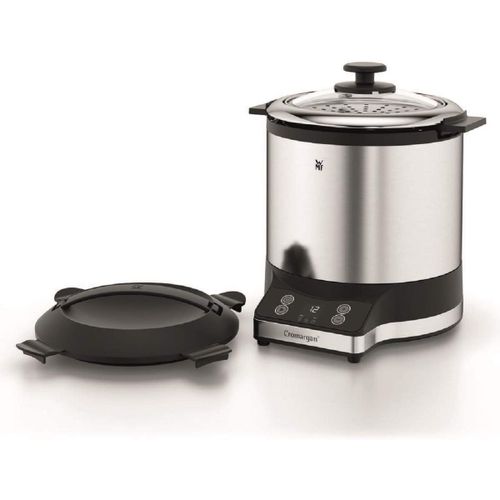 SUBZONAL-KITCHENMINIS Cuiseur à Riz, Capacité 1L (250g), Cuisson Riz, Céréales, Légumes (Panier Vapeur inclus), Design Inox Elegant & compact, Minuteur & Maintien au chaud, 0415260011