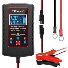 Chargeur De Batterie Pour Voiture 6/12 V 2 A, Mainteneur De Batterie, Chargeur De Batterie Pour Auto Camion Moto