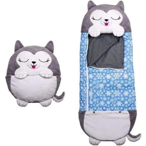 Qf25648-Mignon Sac De Couchage Enfant Duvet Enfant Avec Oreiller 137*50cm Pour Happy Nappers Bleu