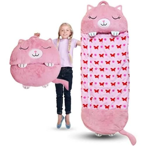 Oreiller 2 En 1 Qui Se Transforme En Sac Couchage, Sac De Couchage Enfant, Peluche Super Doux Sacs Couchage Animal Mignon De Camping