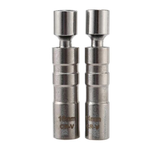 Prise de bougie d'allumage pivotante magnétique à paroi mince de 14 mm et 16 mm - Prise de bougie d'allumage à 12 points d'entraînement de 3/8 pouces