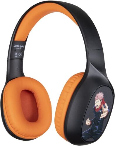 TRAHOO-Jujutsu Kaisen Casque Audio sans Fil Bluetooth 5.3 pour Smartphones et tablettes - Autonomie 30 h - Câble Jack 3,5 mm - Motif Yuji