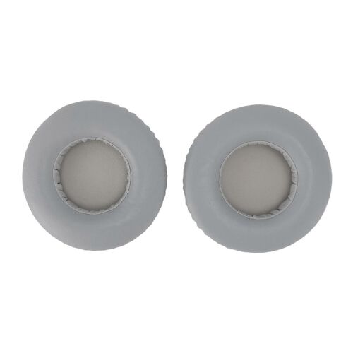 1 paire de coussinets d'oreille de casque Cuir PU Éponge douce Coussinets d'oreille épais flexible de lissage pour le remplacement de réparation de casque gris