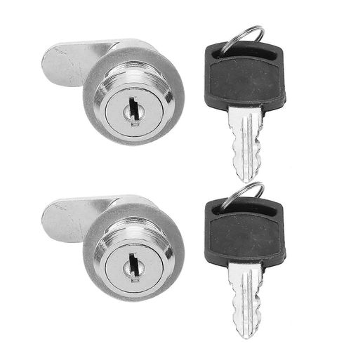2pcs cylindre came serrures anti-corrosion matériel sécurisé avec 4 clés pour tiroir de boîte à outils
