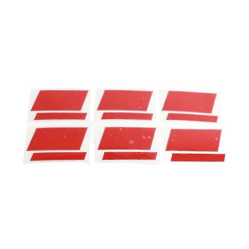 6pcs Décalcomanies De Jante De Voiture Pet Décoratif Rouge 7x5cm Autocollants De Sécurité Réfléchissants Pour Roues De 18 À 21 Pouces