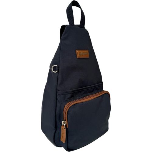 Asfasfq-Spirit Sac À Dos En Nylon Imperméable ¿ Sac À Dos Léger Avec Plusieurs Poches Et Sangle Réglable ¿ Sac À Dos Antivol Pour Voyage Et Vacances 7343, Bleu Marine/Marron Clair, S