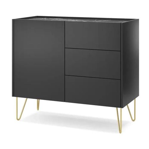 Buffet Canmore Ksz97 ¿ Noir Graphite, Largeur 97 Cm, Hauteur 83 Cm, Profondeur 37 Cm