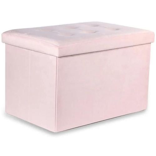 Pouf Pliant Ravello Xl Avec Boutons - 60x38x38cm Velours Rose