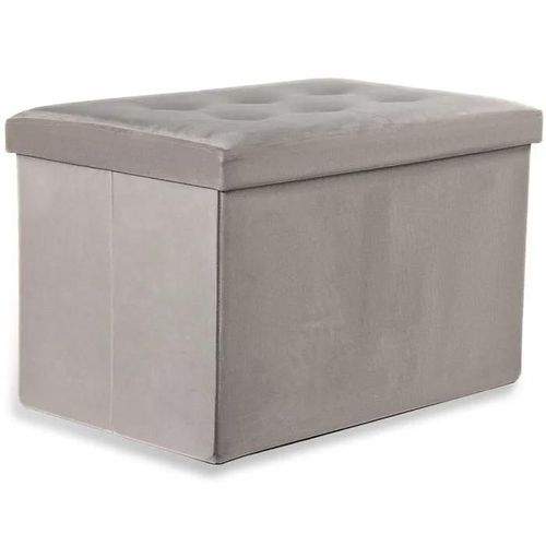Pouf Pliant Ravello Xl Avec Boutons - 60x38x38cm Velours Beige
