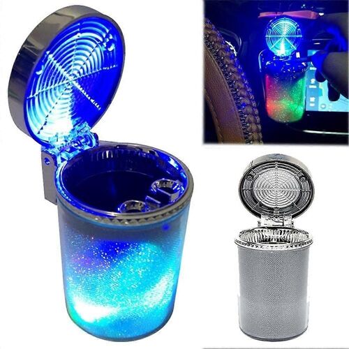 Cendrier de voiture avec LED Lumière Air Vent Cigarette Cigare Cendrier Conteneur Fumée Cendres Cylindre Fumée Fumée Porte-gobelet