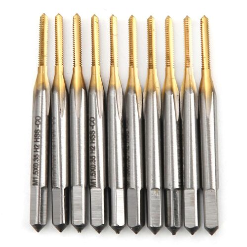 10pcs Vis Robinet M1.5x0.35 Filetage HSS Forets Norme Japonaise pour La Fabrication De Machines De Réparation De Vélo