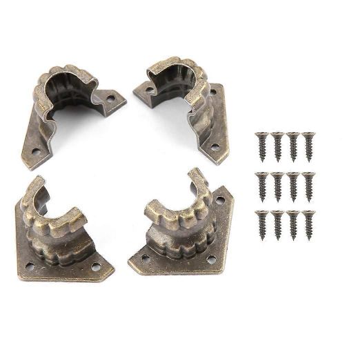4pcs Antique Bijoux Coffre Boîte En Bois Pieds Décoratifs Jambe Coin Protecteur Pour Armoire À Meubles