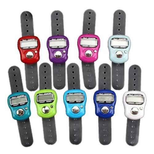 Lcd Électronique Doigt Anneau À La Main À Tricoter Rangée Compteur De Comptage Podomètre Numérique Main Comptage Compteur Couleur A