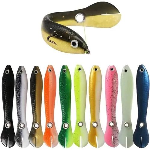 Leurre Bionique Souple Silicone Carnassier Leurre Artificiel Pour L\'eau Salée Et L\'eau Douce Mer Amateur De Pêche-10pcs