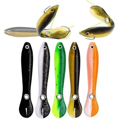 5 Pcs Leurre Souple Silicone Rebondissante Leurre Peche Carnassier Leurre Souple De Pêche De Mer Artificiel