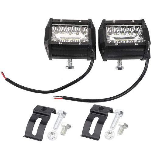 2 Pièces Voiture De Travail Lumière Antibrouillard En Aluminium Ip68 Dc12v Entrée Lumière Blanche 6000k Noir Coque