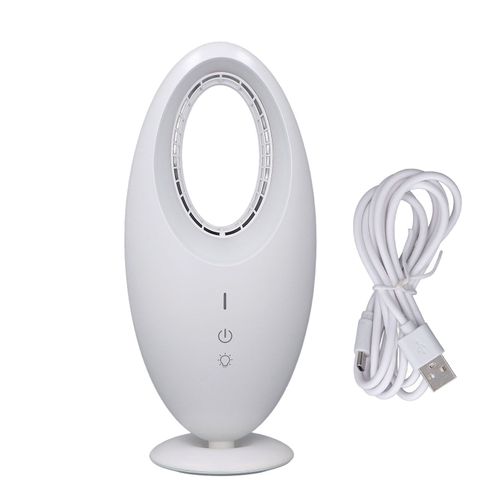 Ventilateur de bureau sans lame, 3 vitesses, petit ventilateur de Table silencieux, économie d'énergie, avec lumière LED, pour la maison, le bureau, la chambre à coucher