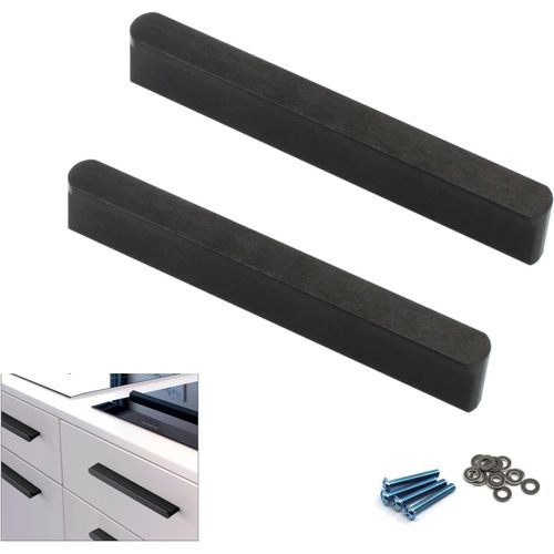Lbgwp60-Lotde 2 Poignées Noires En Alliage De Zinc Massif Pour Tiroir, Armoire, Placard De Cuisine - 446 Mm D'écart Entre Les Trous Et 500 Mm