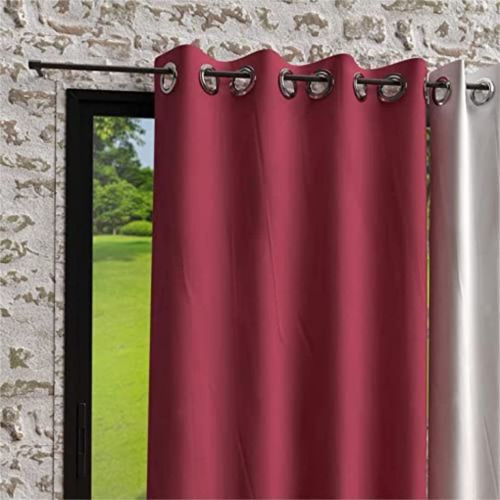 Rideau À Oeillets En Microfibre Lavée135x250 Cm Boheme Framboise, Par Soleil D'ocre