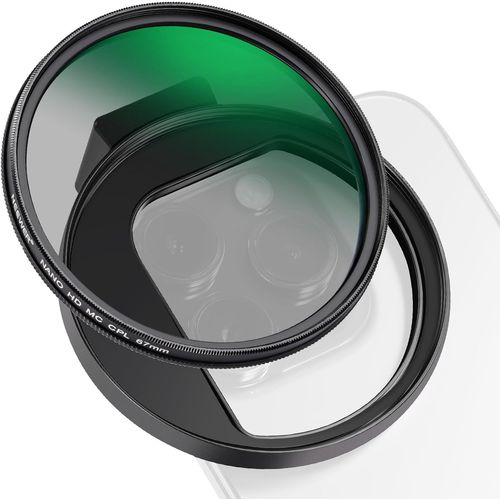 NEEWER Filtre CPL pour téléphone - 67 mm - Filtre polarisant pour Objectif d'appareil Photo - avec Pince en métal - Compatible avec iPhone 15 Pro Max 14 Pro Max 13 Pro Max 13 Mini 12 11 X XS Max