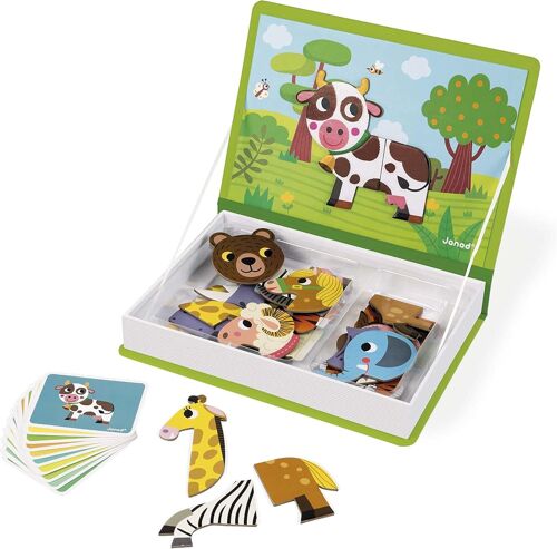 KAL-- Magneti'Book Animaux - Jeu Éducatif Magnétique 30 Pièces - Dès 3 Ans, J02723, Blanc