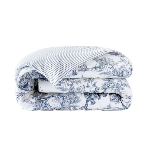 Housse De Couette Percale Bleu Foncé 140x200 Cm